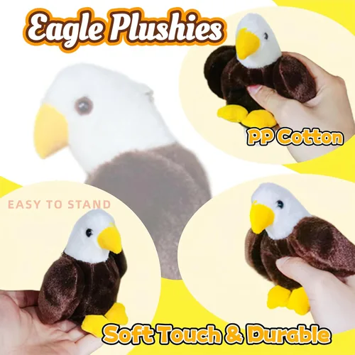 Miniatura 4 de Peluche de águila calva para niños, peluches Kawaii de águila calva, juguetes de peluche suaves de pájaro, mini animales de peluche para niñas