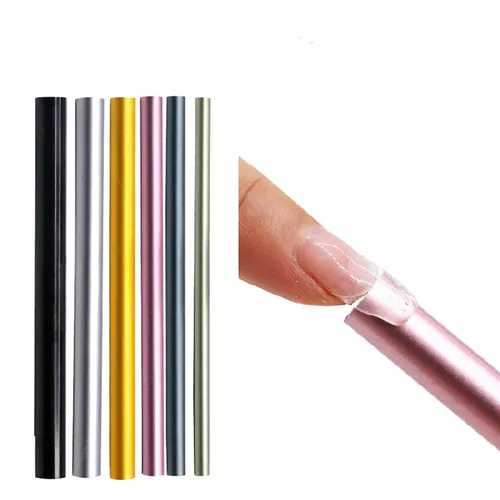 Miniatura 2 de TEONEI Puntas de arte de uñas acrílicas francesas que dan forma a barras de metal con curva C, constructor de puntas de gel UV, puntas de molde
