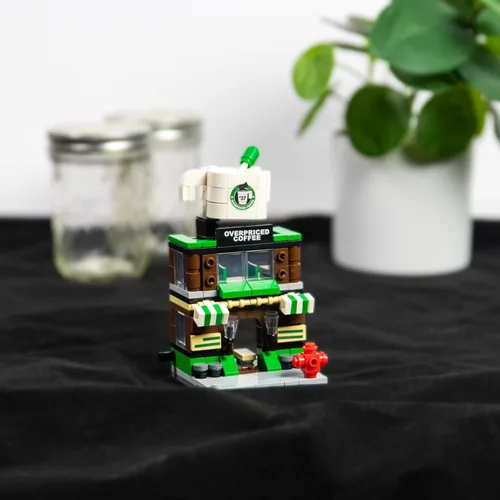 Miniatura 5 de Brick Loot Mini City Coffee Shop Juego de Construcción - 208 piezas, bloques de construcción de juguete, compatible con Lego y las principales