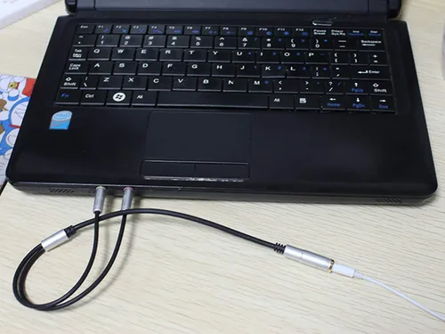 Miniatura 6 de Divisor de auriculares para computadora de 0.138 in hembra a 2 auriculares dobles de 0.138 in macho micrófono de audio y cable divisor en Y, Azul