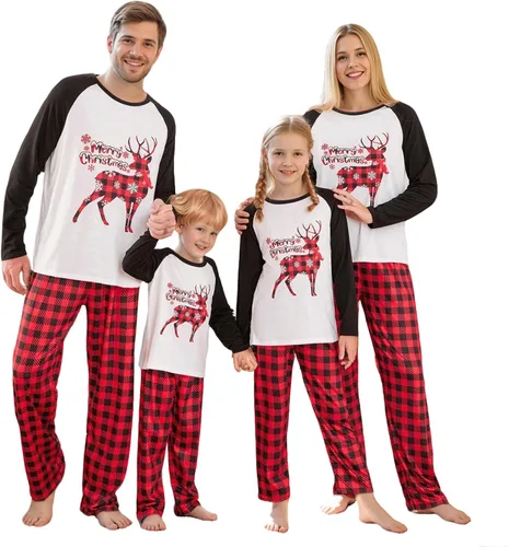 Miniatura 20 de OAKFashion Conjuntos de Pijamas Familiares de Navidad, Pijamas Familiares a Juego de Navidad Ropa de Dormir Pjs
