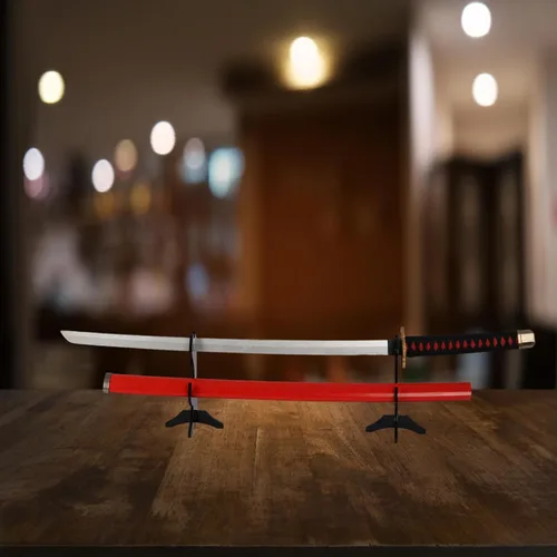 Miniatura 6 de WANLIAN Soporte Katana para cuchillos Samurái, soporte de acrílico horizontal para exhibir espada Katana Samurai (negro)