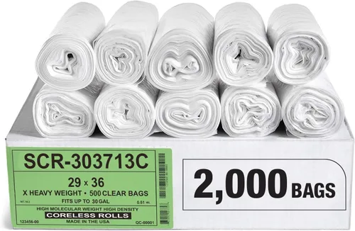Miniatura 26 de Aluf Plastics - Bolsas de basura de 7-10 galones (paquete comercial de 1000 unidades) - Serie de reducción de fuente, valor de alta densidad