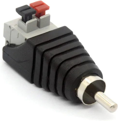 Miniatura 5 de Altavoz Phono RCA Macho Plug a AV 2 Terminal de tornillo Hembra Audio Video Balun Spring Press Adaptador Conector de alimentación CC para CCTV