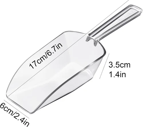 Miniatura 2 de HESTYA 8 cucharadas de plástico transparente multiusos para dulces, bufé, acrílico, cocina, hielo, palomitas de maíz para proteínas en polvo