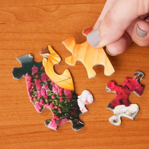 Miniatura 3 de Bits and Pieces Rompecabezas grande de 300 piezas para adultos – Mariposas y flores, mariposas, colcha – por la artista Marilyn Barkhouse