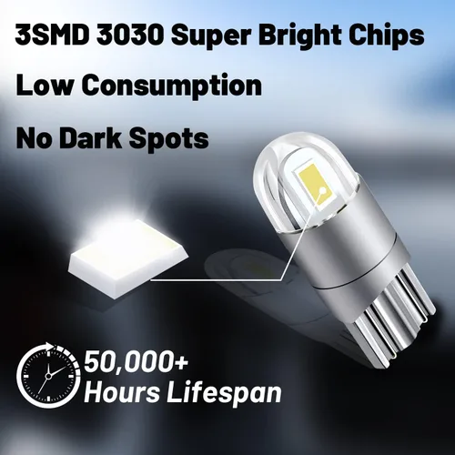 Miniatura 4 de Ouzorp 10 bombillas LED 194 6000K blanco 168 2825 T10 W5W 3030 chips LED brillantes, luz de cúpula, luz de mapa, luz de puerta, luz de cortesía, luz