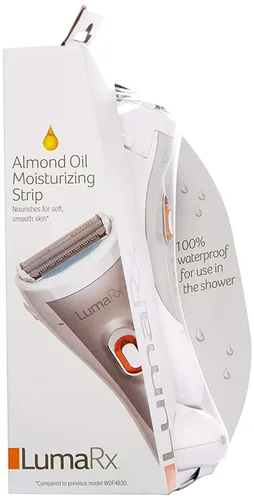 Miniatura 2 de LUMA WDF4840 - Afeitadora corporal impermeable para mujer, con doble cabezal de lámina de aluminio, con infusión de aceite de almendras