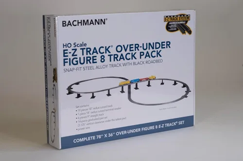 Miniatura 5 de Bachmann Trenes a presión E-Z TRACK E-Z TRACK SOBRE BAJO FIGURA 8 PISTAS PACK - Riel de aleación de acero con plataforma negra - Escala HO
