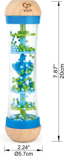 Miniatura 11 de Hape Gotas de Lluvia con Cuentas Mini Juguete Musical de Madera Agitador y Sonajero Hacedor de Lluvia, Azul, Número de Modelo: E0328B