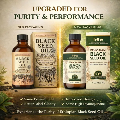 Miniatura 2 de Herbal Organic Works Aceite de semilla negra etíope de 4 onzas – Nigella Sativa prensado en frío Aceite de semilla de comino negro 100% puro sin