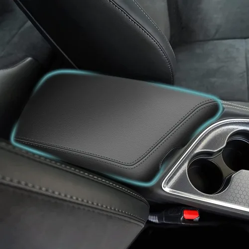 Miniatura 41 de AOMSAZTO Fundas para consola para 2008-2014 Toyota Highlander Fundas para reposabrazos para Toyota Highlander Negro con costuras negras