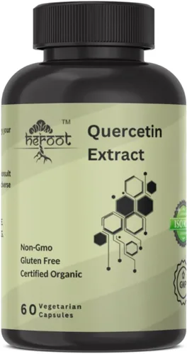 Miniatura 8 de Cápsulas de extracto de quercetina sin OMG, sin gluten, vegetariano apoya la energía general de la fuerza de la salud (120 cápsulas)