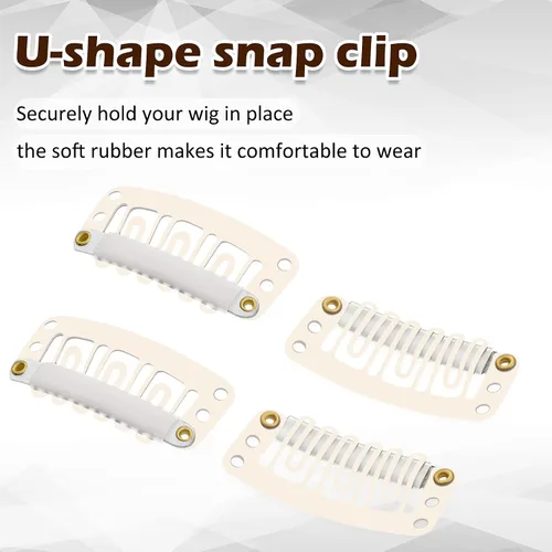 Miniatura 2 de Juego de 85 extensiones de cabello con clip, incluye 50 clips a presión en forma de U, 10 agujas curvas, 20 pines en T, 3 rollos de hilo de tejer, 2