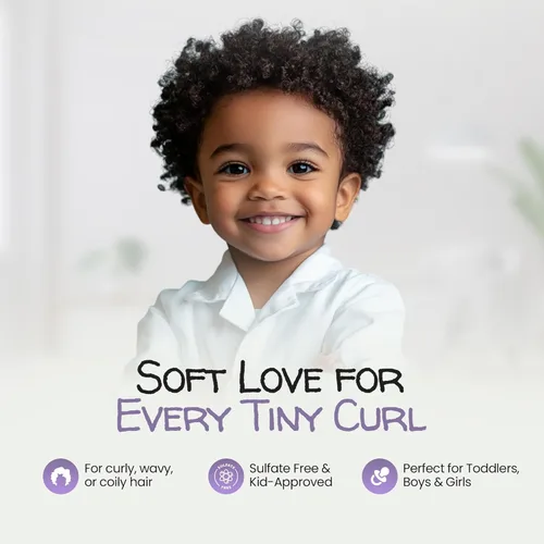 Miniatura 3 de Champú y acondicionador natural 2 en 1 para niños, sin lágrimas, para niños pequeños con cabello rizado, para todo tipo de cabello de niños, giro
