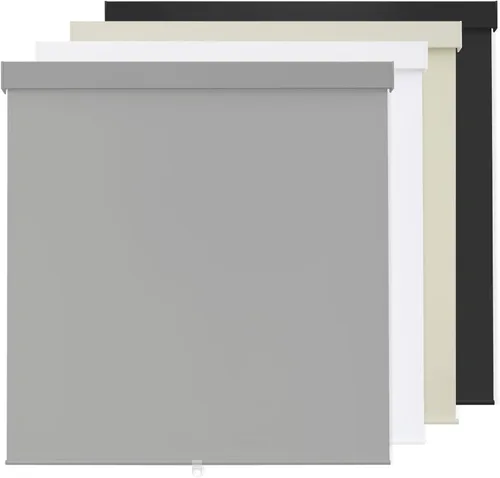 Miniatura 12 de Persianas enrollables 100 % opacas, sin cordón, para ventanas de interiores, parada libre, tela aislante térmica, protección UV, persianas opacas