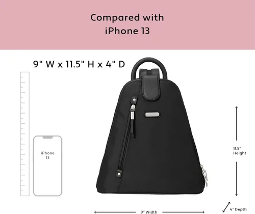 Miniatura 6 de Baggallini Mochila Metro para mujer con pulsera RFID para teléfono, Guepardo negro, talla única