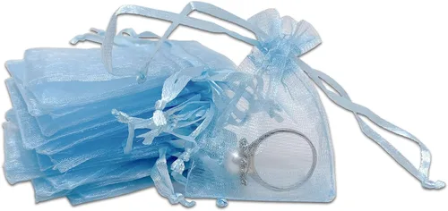 Miniatura 39 de TheDisplayGuys - Paquete de 48 bolsas de regalo de organza transparente negra de 2 x 2-3/4 pulgadas con cordón, bolsas de regalo para joyas, bolsas