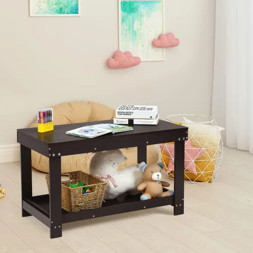 Miniatura 7 de Costzon - Mesa de actividades para niños 2 en 1 con almacenamiento, mesa patentada para bloques de construcción con tablero para manualidades