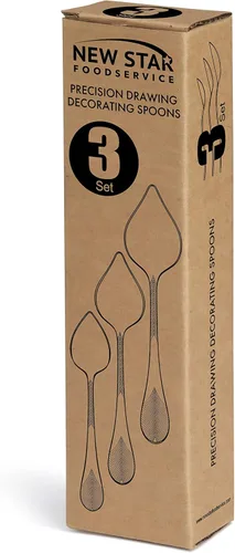 Miniatura 3 de New Star Foodservice 1029031 Cucharas decorativas de precisión de acero inoxidable con boquilla cónica, juego de 3, 7 pulgadas, 8 pulgadas, 9