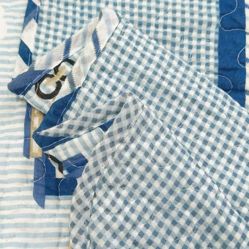 Miniatura 4 de ABREEZE Colcha de colcha para niños, niñas y niños, regalo de cama 100% algodón natural, 43 x 51 pulgadas, tren azul