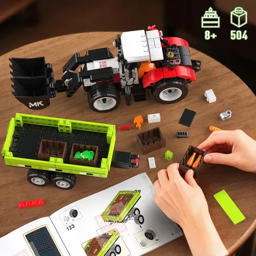 Miniatura 6 de Mould King 24093 Farm Wheel Loader - Juego de construcción de 504 piezas de mini World City Series para niños a partir de 8 años