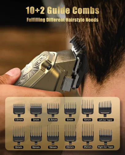 Miniatura 4 de Jack & Rose Cortadora de pelo inalámbrica, cortapelos para hombre, cortaúñas inalámbricas para hombres, kit de peluquería profesional para hombres