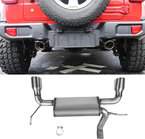 Kit de silenciador de escape para Wrangler JK 2007-2017, kit de sistema de escape Catback de punta de doble pared, ilimitado 3.6L V6 2 puertas y 4
