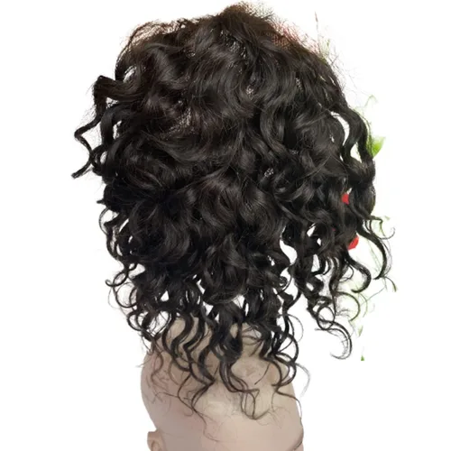 Miniatura 5 de Voloria Toupee - Extensiones de pelo rizado de 8 pulgadas para hombre, sistema de reemplazo de cabello humano virgen 100% europeo para hombres, red