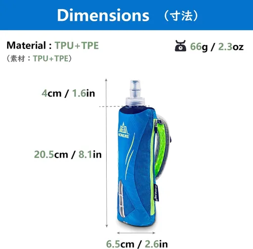 Miniatura 2 de JEELAD Soft Folding Water Bottles TPU Collapsible Flask Hydration Pack Ideal for Running Hiking Cycling Outdoor