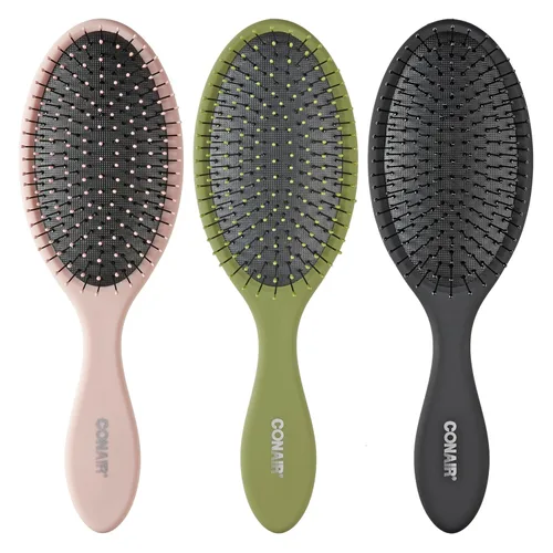 Miniatura 15 de Conair Juego de Cepillos Desenredantes para Cabello, Paquete de 3 Cepillos Desenredantes para Cabello Húmedo o Seco, Desenredante Suave para Todo
