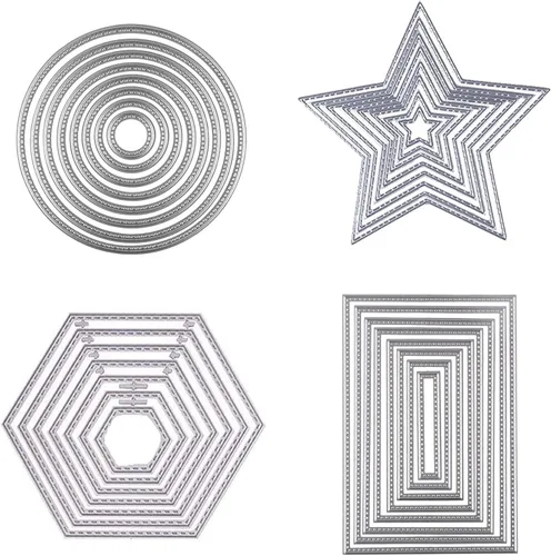 U/D Cliay - 32 moldes de plantillas de metal para plantillas de corte, 4 formas diferentes para álbumes de recortes, álbumes, manualidades de papel