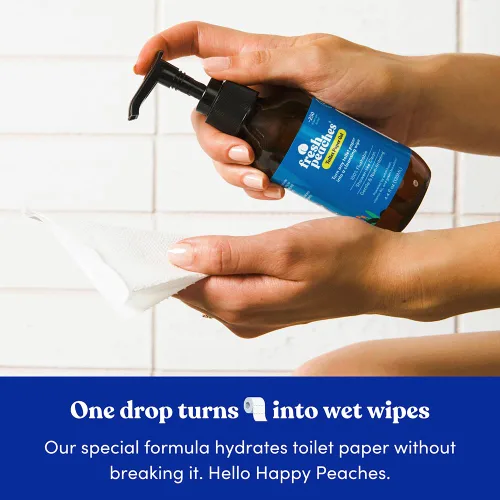 Miniatura 2 de Fresh Peaches Gel de papel higiénico, alternativa a toallitas húmedas – Seguro para enjuagar, una forma más limpia de limpiar – Aerosol de papel
