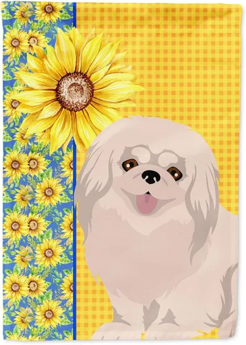 Miniatura 382 de Caroline's Treasures WDK5331CHF - Bandera de verano con diseño de girasoles rojos y blancos, manga grande, para porche, para colgar en la pared