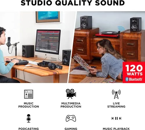 Miniatura 5 de Numark Mixtrack Platinum FX DJ Controller y M-AUDIO BX3 Par de monitores Bluetooth Studio para grabación de estudio, producción de música