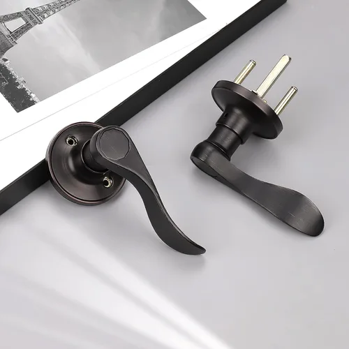 Miniatura 7 de KNOBWELL Paquete de 6 pomos de puerta de bronce aceitado para puerta de paso interior para armario/pasillo, estilo clásico reversible para derecha