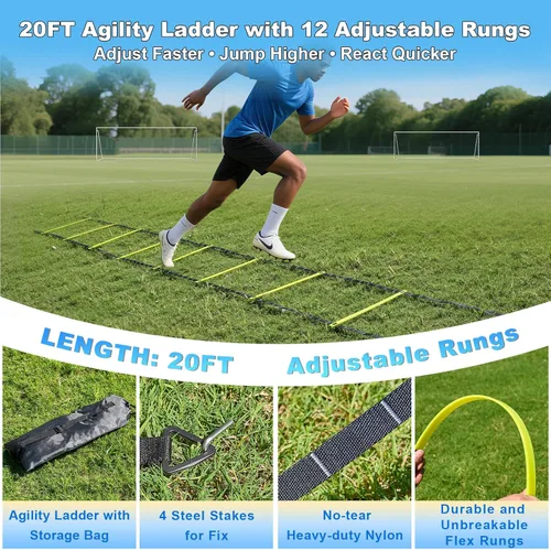 Miniatura 7 de Porterías de fútbol para patio trasero, portería de fútbol de 12x6 pies, grande 10x6.5 pies, 8x6 pies, 6x4 pies, porterías de fútbol para jóvenes