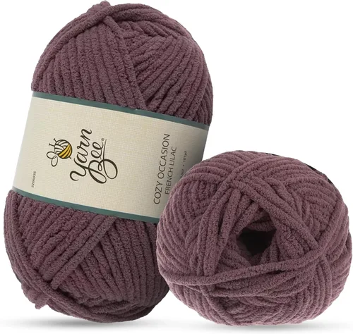 Miniatura 22 de Hilo Yarn Bee súper voluminoso para crochet y tejer – Rollo suave – 92,4 metros de hilo 100% poliéster para crochet, mantas, sombreros y más