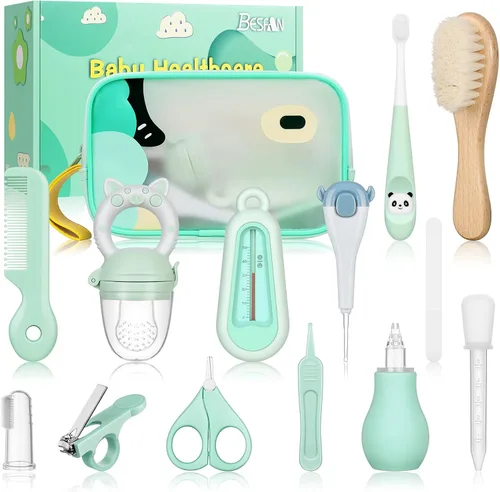 Kit de cuidado de la salud y aseo del bebé, artículos esenciales para guardería, regalo para recién nacidos, bebés, niños y niñas, 13 piezas, color