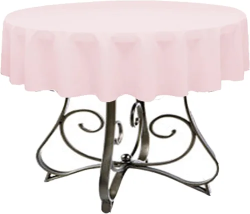 Miniatura 3 de Mantel redondo de poliéster de 58 pulgadas, disponible en más de 40 colores de tendencia. Perfecto para restaurantes y bodas. Elige entre blanco