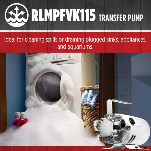 Miniatura 6 de Red Lion RLMPFVK115 14942025 Bomba de transferencia multiusos no sumergible de 115 voltios 350 GPH con kit de accesorios, color blanco