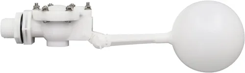 Miniatura 9 de Válvula flotante desmontable de 3/4, válvula de flotador de agua de plástico blanco con brazo ajustable para control de nivel de agua para estanque