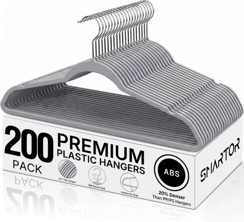 Miniatura 13 de SMARTOR Plastic Hangers 20 Pack - Thin and Slim Design for Space Saving Organizer - Heavy Duty Durable Closet Organizers and Storage with 360 Swivel