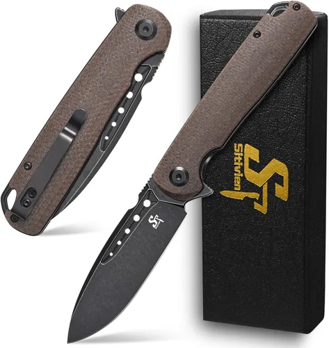 Miniatura 11 de Sitivien ST131 - Cuchillo plegable, hoja D2 G10, cuchillo de herramientas EDC con bloqueo de forro para acampar al aire libre, senderismo, pesca