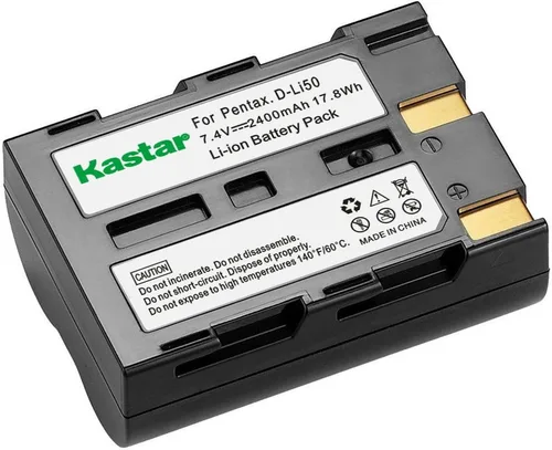 Miniatura 2 de Kastar Batería (2X) para Pentax D-Li50 Konica Minolta NP-400 Samsung SLB-1647 Sigma BP-21 y Pentax K10 K10D K20 K20D Minolta A-5 A-7 Dimage A1 A2