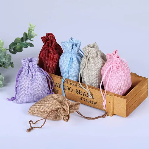 Miniatura 5 de YANGBOYY Bolsas de arpillera, paquete de 25 bolsas de arpillera de 5 x 7 pulgadas, bolsa de regalo con cordón de arpillera, bolsa de regalo de Marrón
