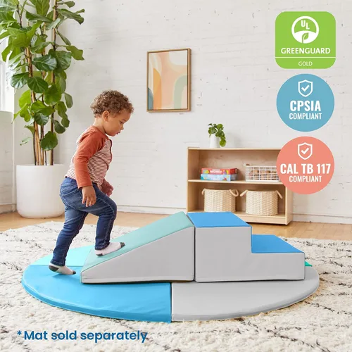 Miniatura 4 de ECR4Kids Softzone Little Me Climb and Slide, conjunto de juego para niños pequeños, contemporáneo, 2 piezas