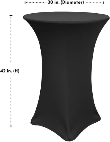 Miniatura 6 de Mantel de 30 pulgadas para mesa redonda, funda para mesa, Negro