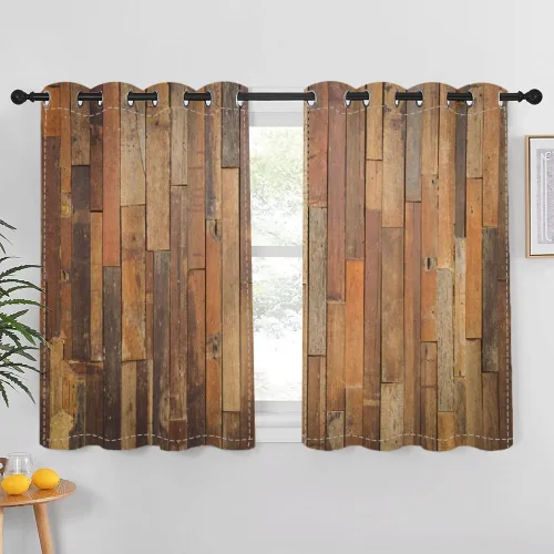 Miniatura 23 de Cortinas rústicas para ventana de puerta de granero, puerta de madera gris, puerta de garaje, tratamiento de ventana para sala de estar, dormitorio