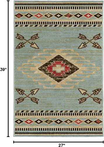 Miniatura 2 de Mayberry Rug AD7764 - Alfombra de área con punta de flecha 2X4, 2'3"x3'3", azul